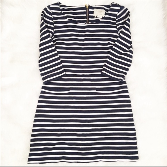 kate spade Dresses & Skirts - Kate Spade navy blue white stripe dress XS
